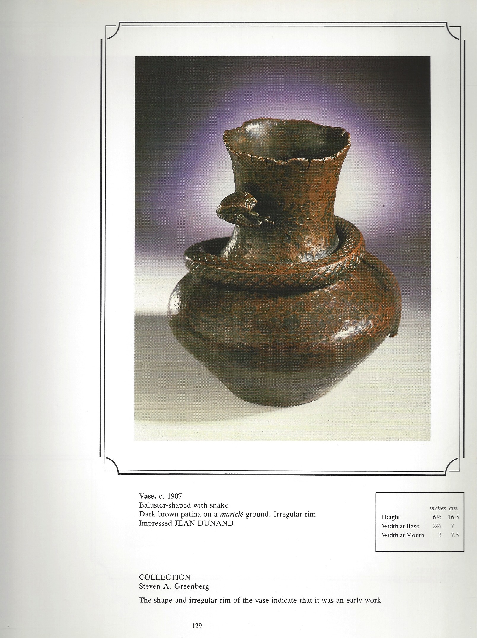 Dunand Snake Vase